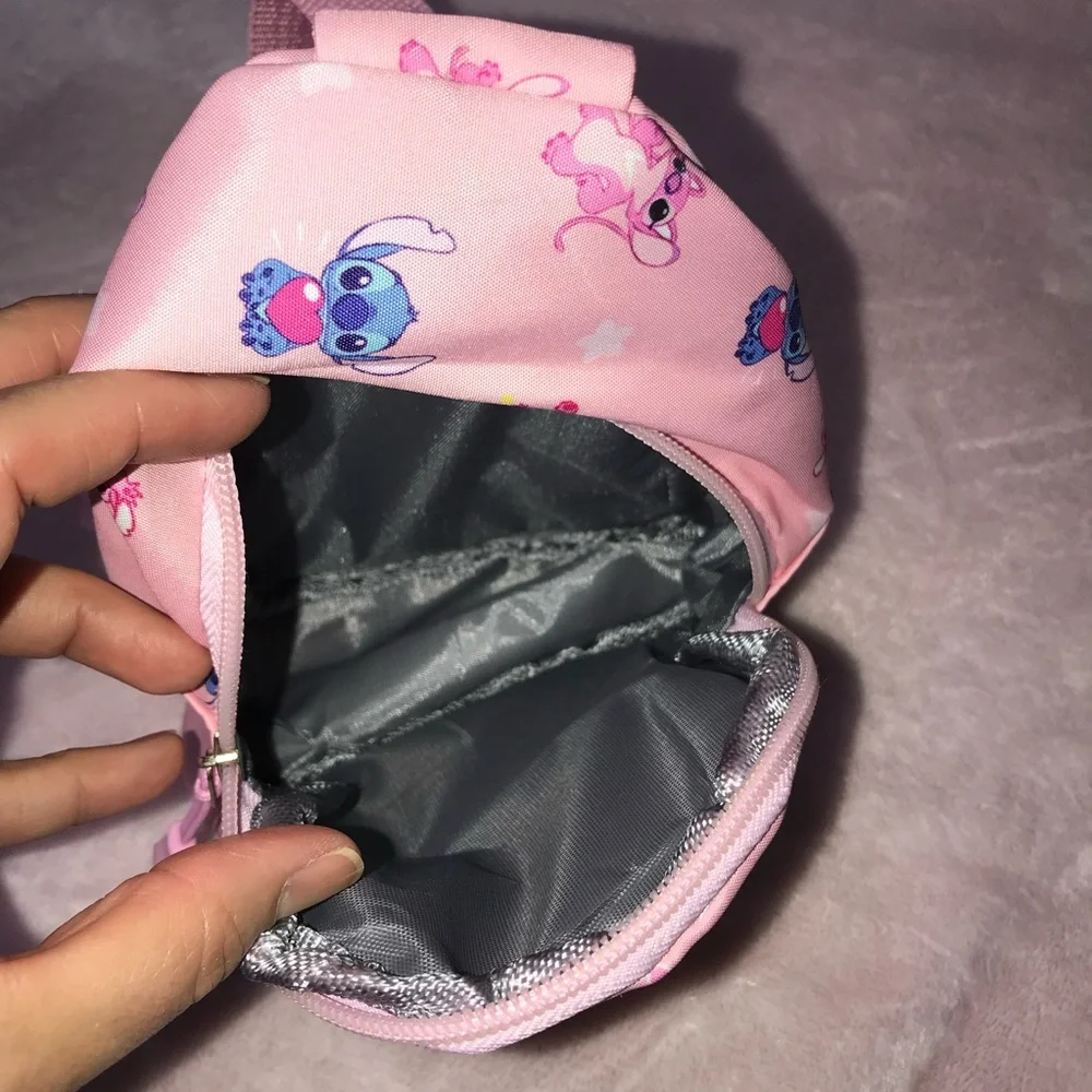 Stitch & Angela Heart Pink Small Sling Bag Backpack New without Tags - Picture 9 of 13